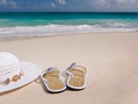 Summer shoes on beach