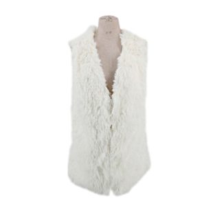 white fur vest